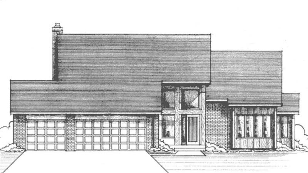 Front view of Contemporary home (ThePlanCollection: House Plan #146-2015)