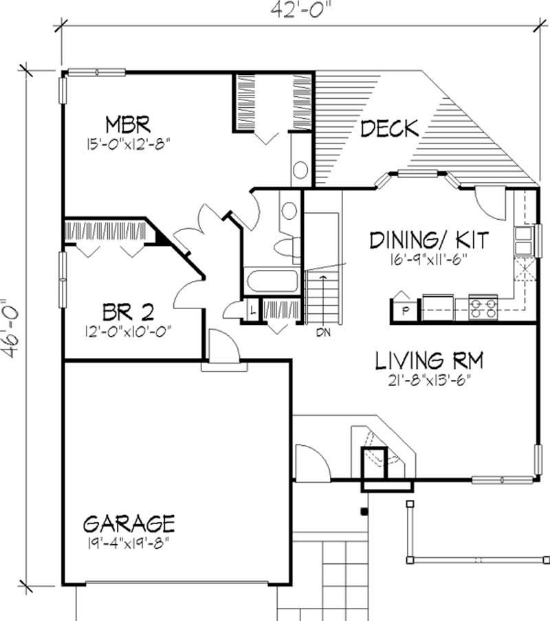 Floor Plan First Story of Country Plan #146-2021