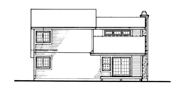 Home Plan Rear Elevation of this 3-Bedroom,1246 Sq Ft Plan -146-2032