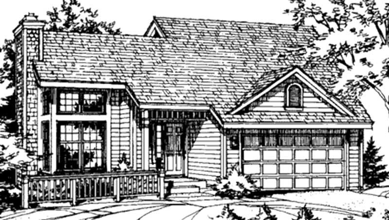 Home Plan Front Elevation of this 3-Bedroom,1246 Sq Ft Plan -146-2032