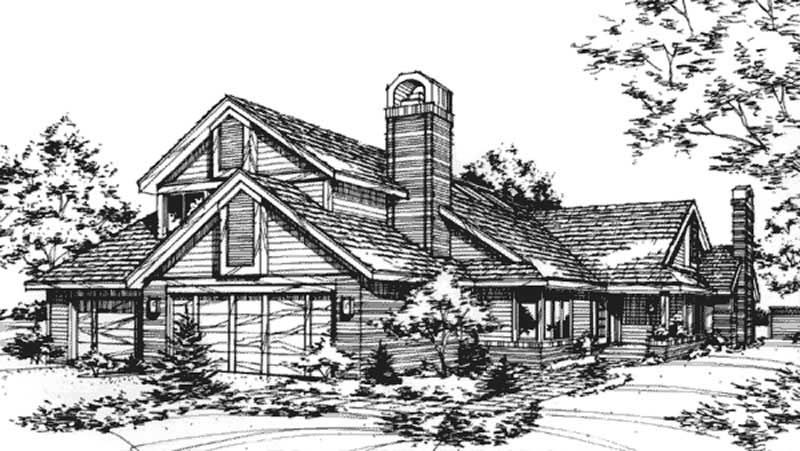 Front view of Traditional home (ThePlanCollection: House Plan #146-2036)