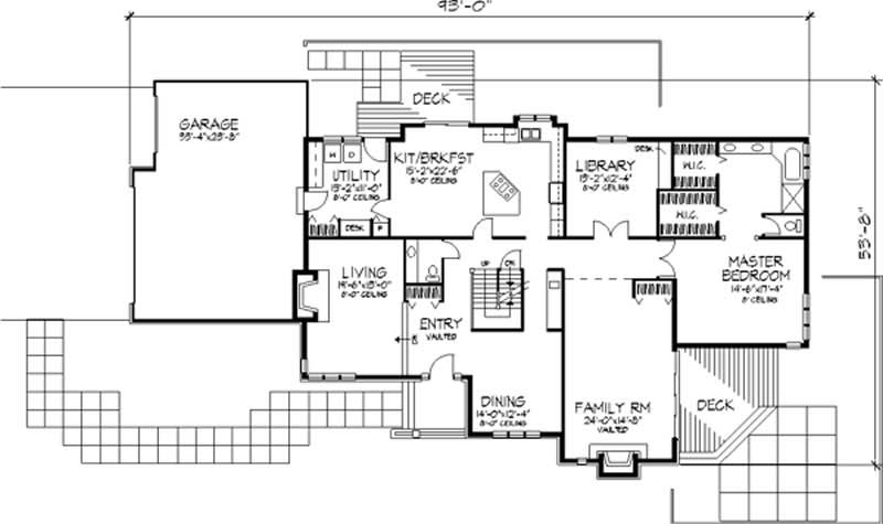 Floor Plan First Story of Traditional Plan #146-2036