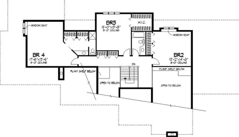 Floor Plan Second Story of Traditional Plan #146-2036