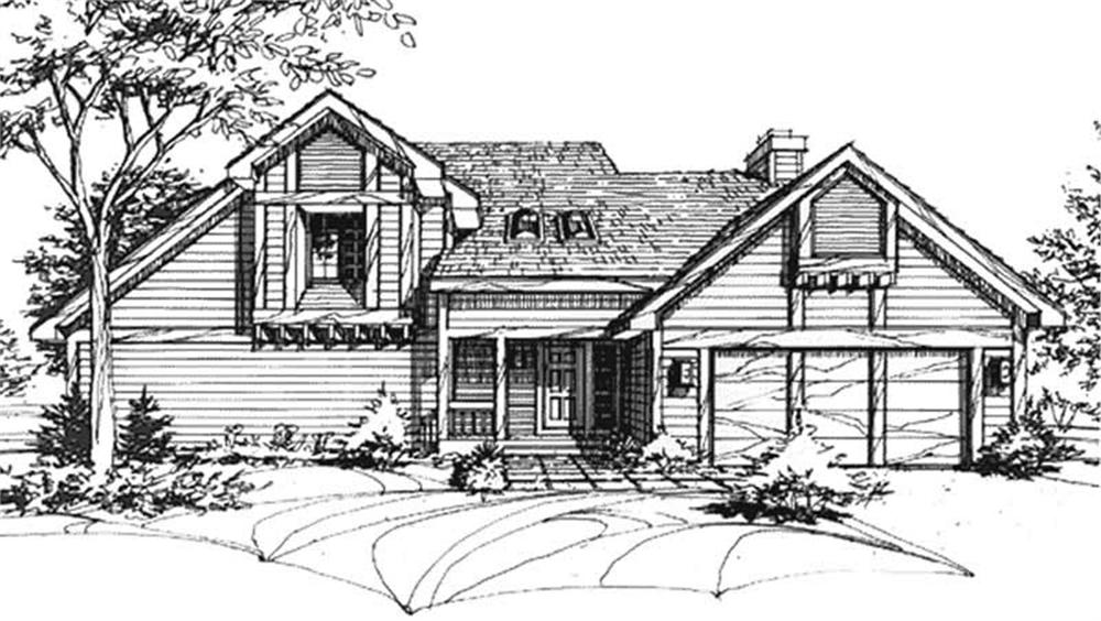 Front view of Contemporary home (ThePlanCollection: House Plan #146-2039)