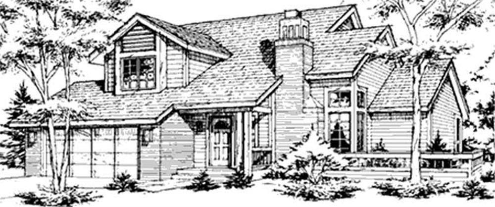 Front view of Craftsman home (ThePlanCollection: House Plan #146-2045)