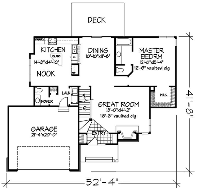 Floor Plan First Story of Craftsman Plan #146-2045