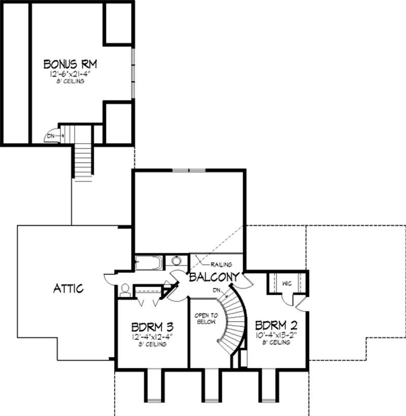 Floor Plan Second Story of Country Plan #146-2047