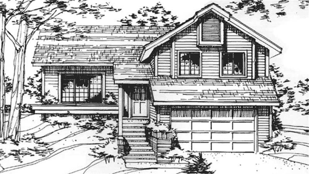 Front view of Cottage home (ThePlanCollection: House Plan #146-2048)