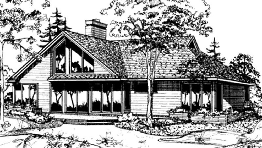Front view of Contemporary home (ThePlanCollection: House Plan #146-2056)