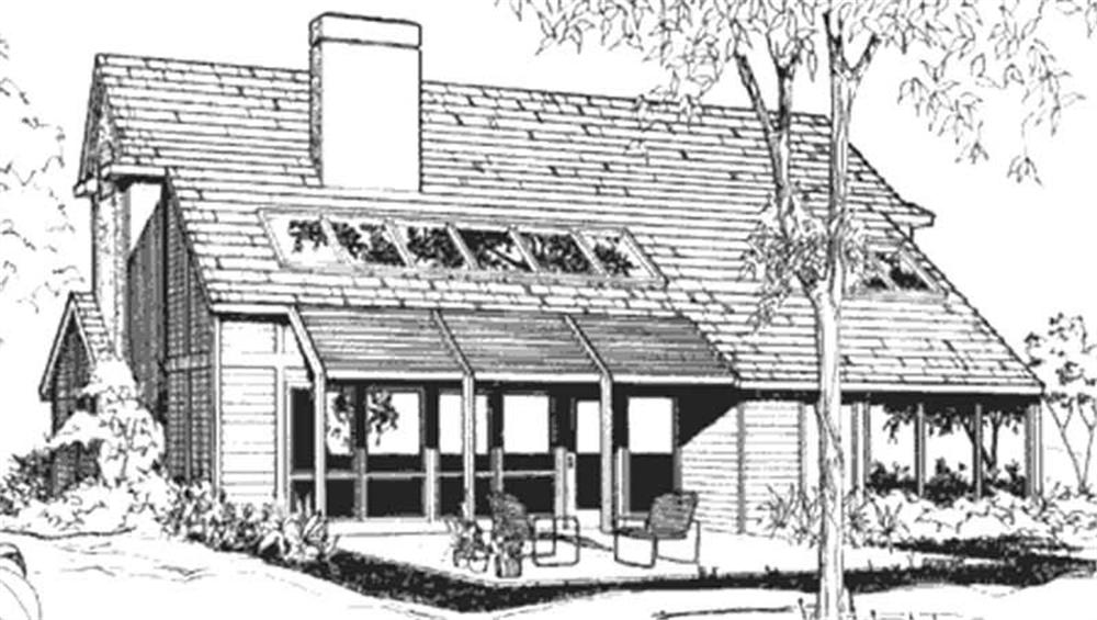 Front view of Modern home (ThePlanCollection: House Plan #146-2057)