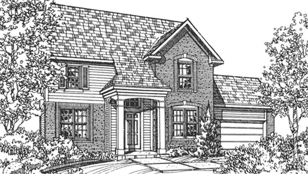 Front view of Traditional home (ThePlanCollection: House Plan #146-2068)