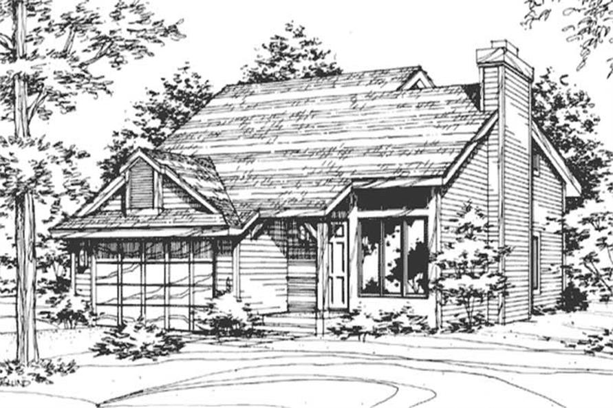 Home Plan Front Elevation of this 2-Bedroom,1296 Sq Ft Plan -146-2070