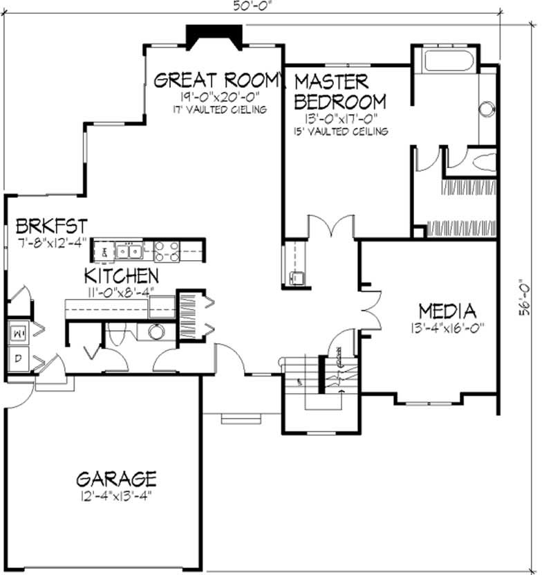 Floor Plan First Story of Contemporary Plan #146-2072
