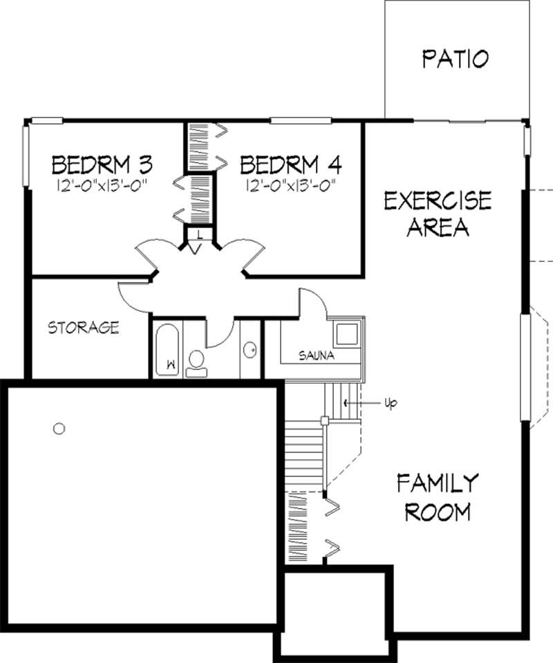 Floor Plan First Story of Country Plan #146-2076