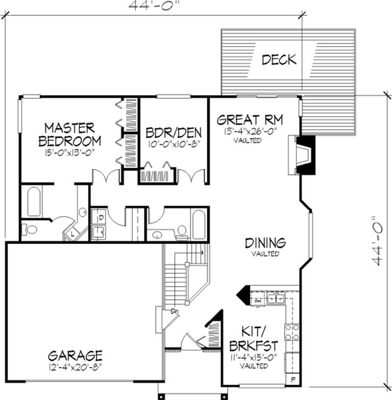 Floor Plan Second Story of Country Plan #146-2076