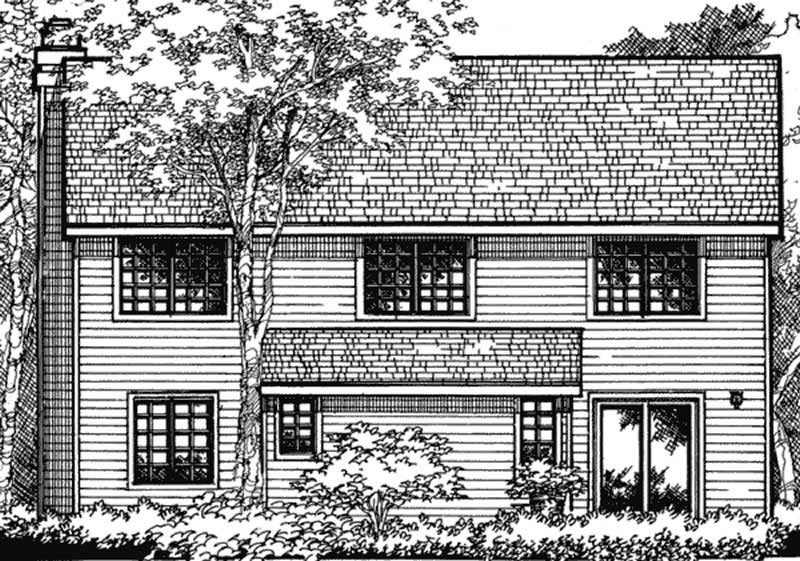 Home Plan Rear Elevation of this 2-Bedroom,1819 Sq Ft Plan -146-2078