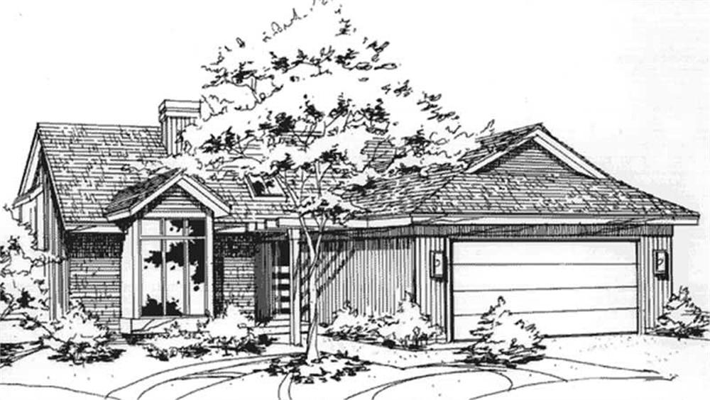 Front view of Contemporary home (ThePlanCollection: House Plan #146-2081)