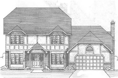 4-Bedroom, 2556 Sq Ft Tudor House Plan - 146-2084 - Front Exterior