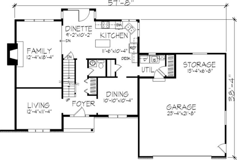 Floor Plan First Story of Tudor Plan #146-2085