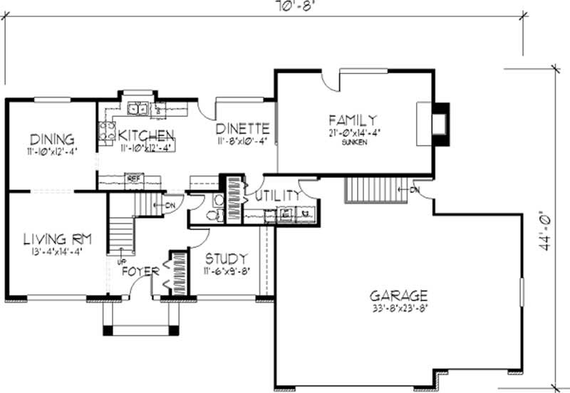 Floor Plan First Story of European Plan #146-2086