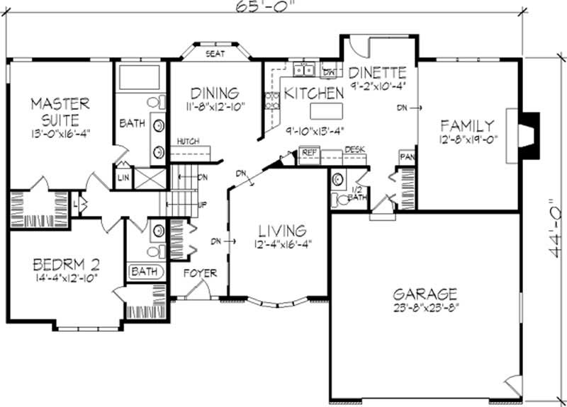 Floor Plan Second Story of Traditional Plan #146-2087