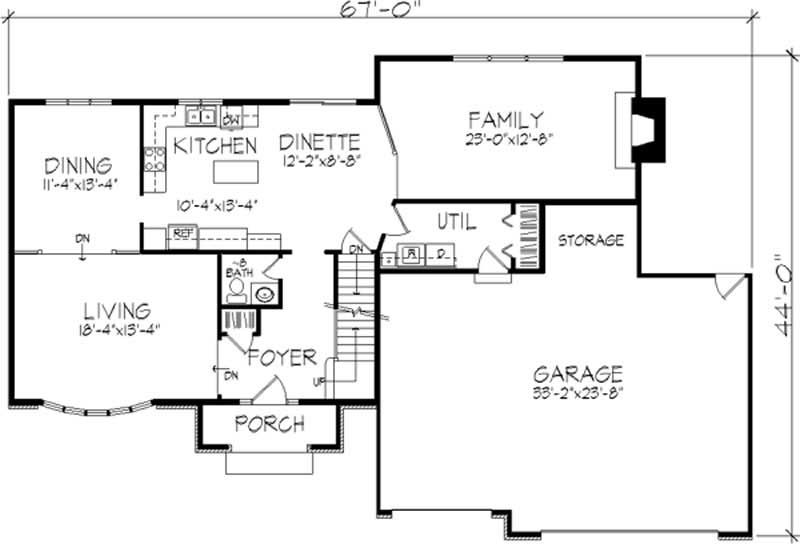 Floor Plan First Story of Colonial Plan #146-2089