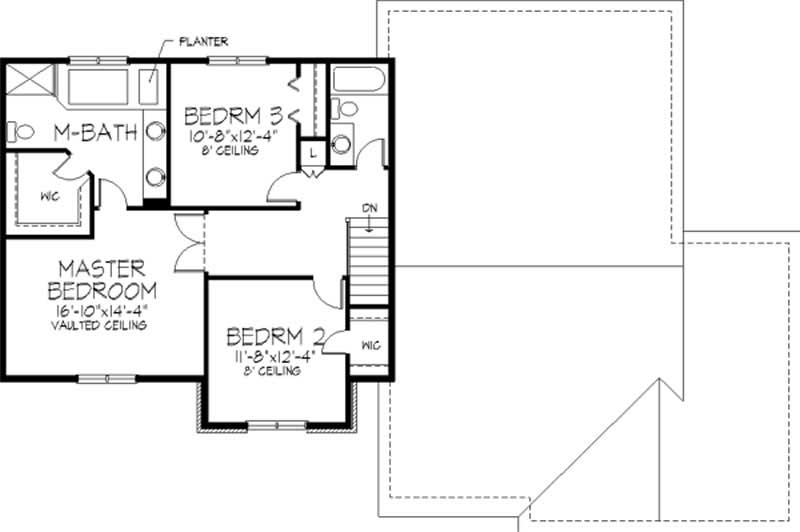 Floor Plan Second Story of Colonial Plan #146-2089