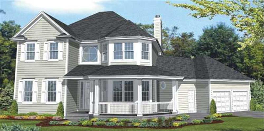 Front view of Country home (ThePlanCollection: House Plan #146-2098)