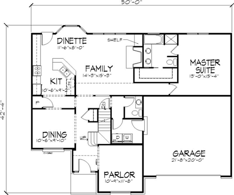 Floor Plan First Story of Cape Cod Plan #146-2099