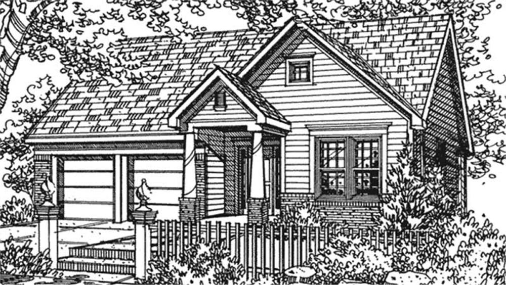 Front view of Bungalow home (ThePlanCollection: House Plan #146-2101)