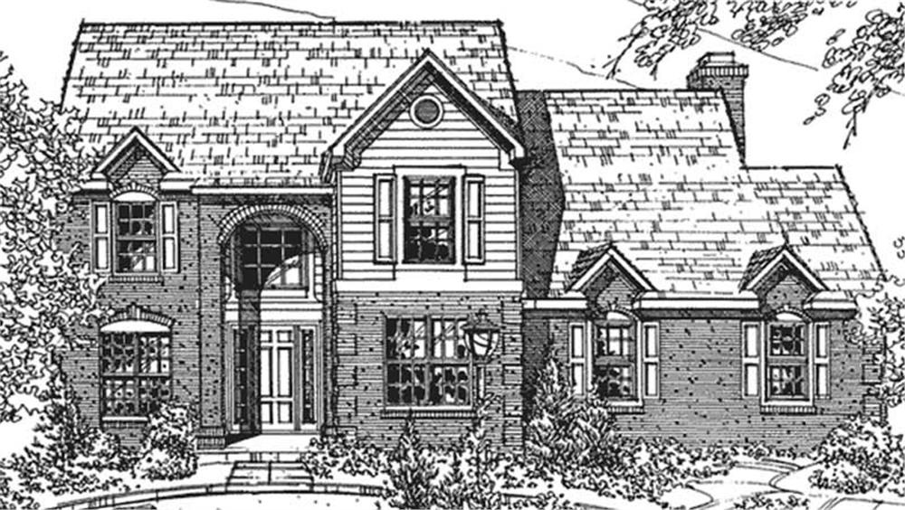 Front view of European home (ThePlanCollection: House Plan #146-2102)