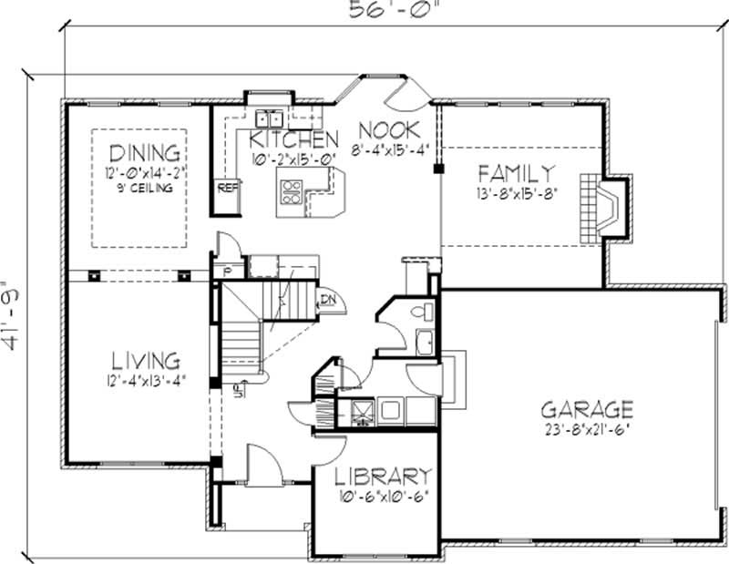 Floor Plan First Story of European Plan #146-2102