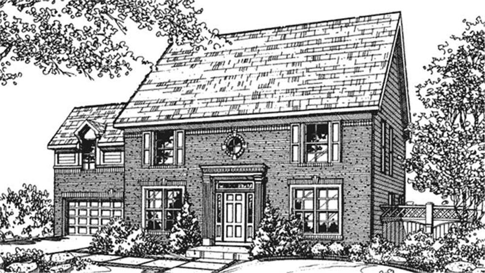 Front view of Traditional home (ThePlanCollection: House Plan #146-2105)