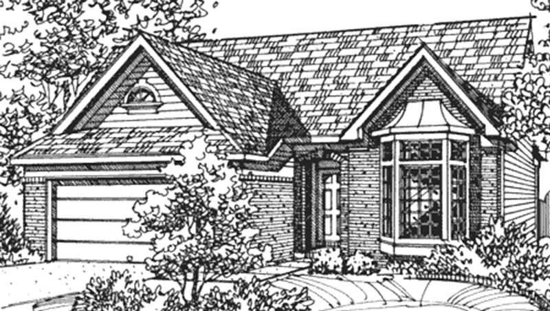 Home Plan Front Elevation of this 3-Bedroom,1620 Sq Ft Plan -146-2106