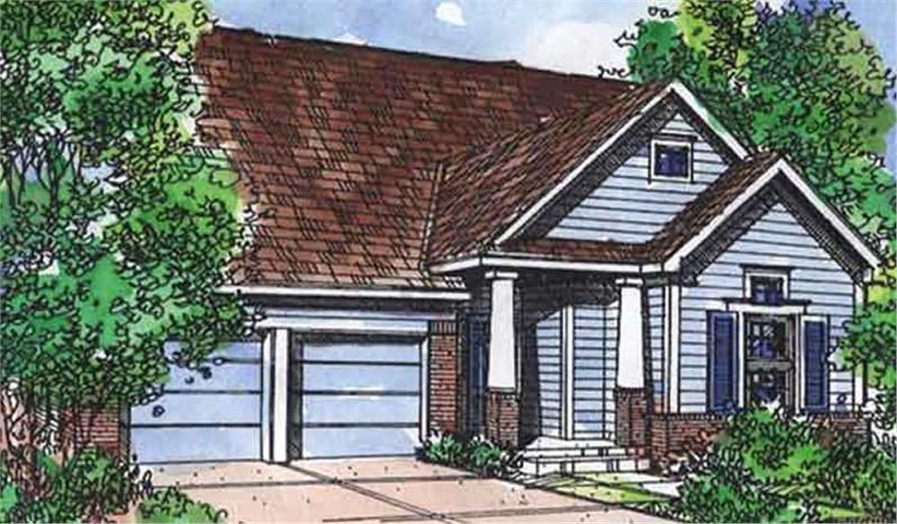 Front view of Bungalow home (ThePlanCollection: House Plan #146-2113)