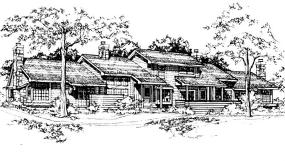 Front view of Duplex/Multi-Unit home (ThePlanCollection: House Plan #146-2117)