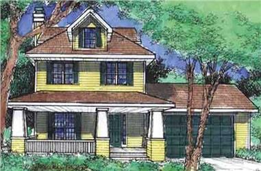 3-Bedroom, 1609 Sq Ft Country House Plan - 146-2124 - Front Exterior