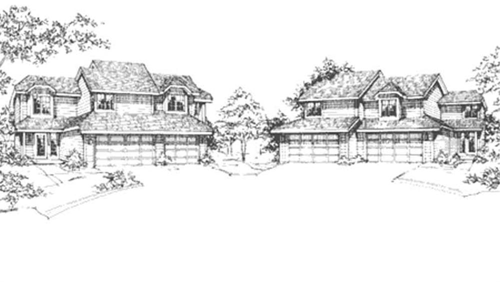 Front view of Duplex/Multi-Unit home (ThePlanCollection: House Plan #146-2138)