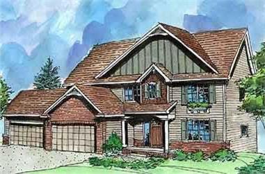 4-Bedroom, 2484 Sq Ft Country House Plan - 146-2145 - Front Exterior