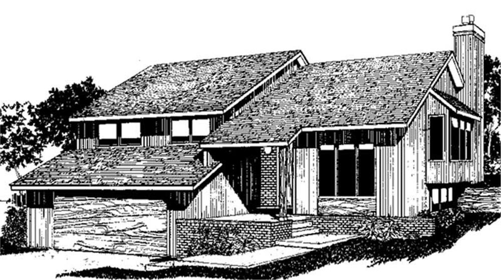 Front view of Country home (ThePlanCollection: House Plan #146-2146)