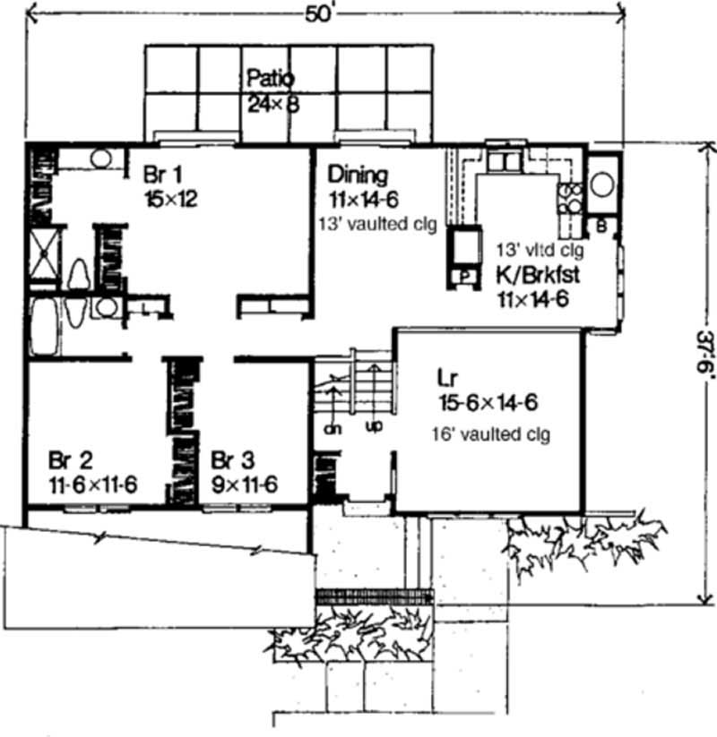 Floor Plan First Story of Country Plan #146-2146