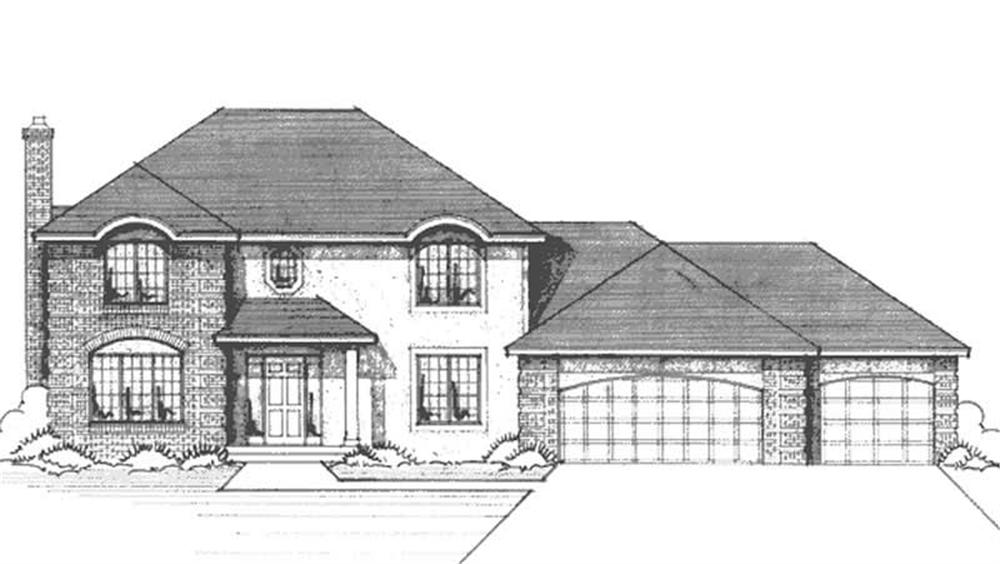 Front view of European home (ThePlanCollection: House Plan #146-2150)