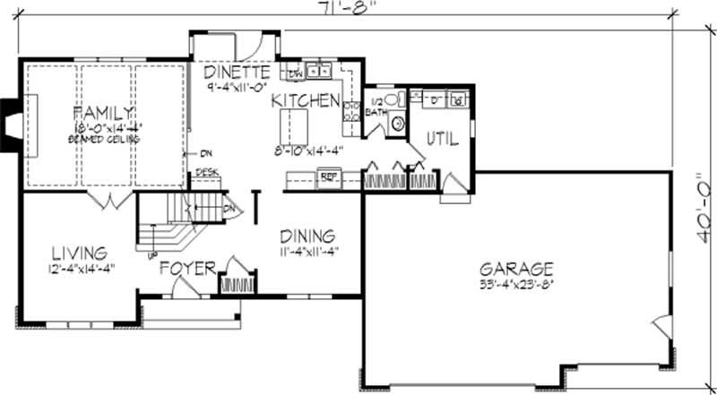 Floor Plan First Story of European Plan #146-2150