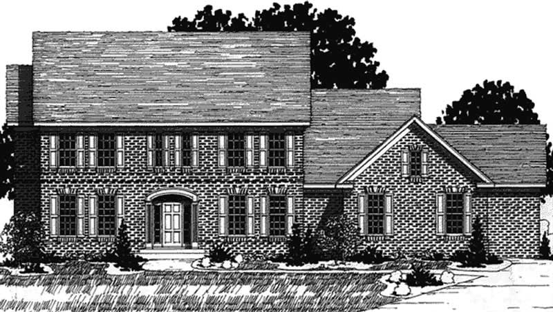 Home Plan Front Elevation of this 5-Bedroom,4092 Sq Ft Plan -146-2153