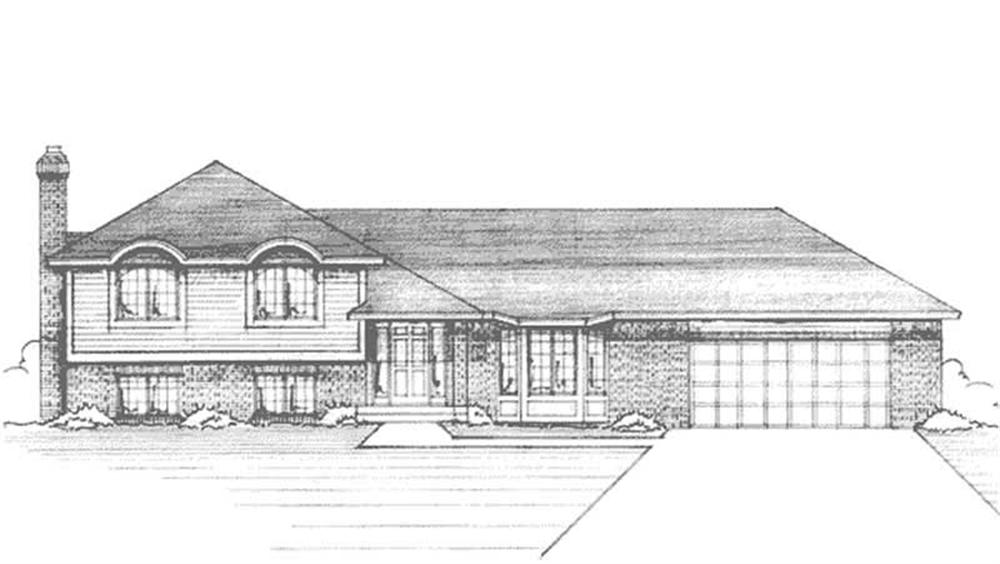 Front view of European home (ThePlanCollection: House Plan #146-2166)