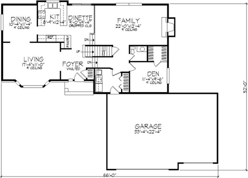 Floor Plan First Story of European Plan #146-2171