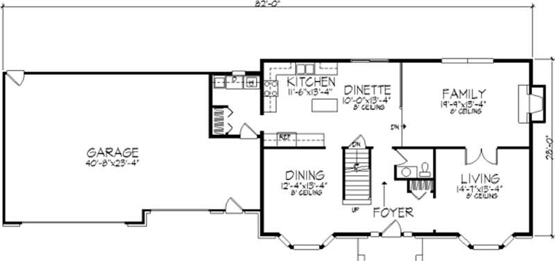 Floor Plan First Story of Tudor Plan #146-2179