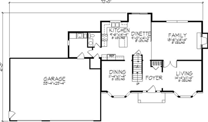 Floor Plan First Story of Tudor Plan #146-2181