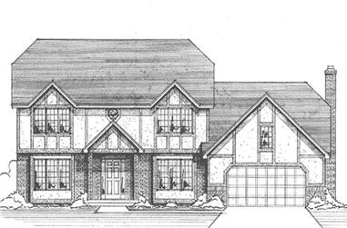4-Bedroom, 2724 Sq Ft Colonial House Plan - 146-2184 - Front Exterior