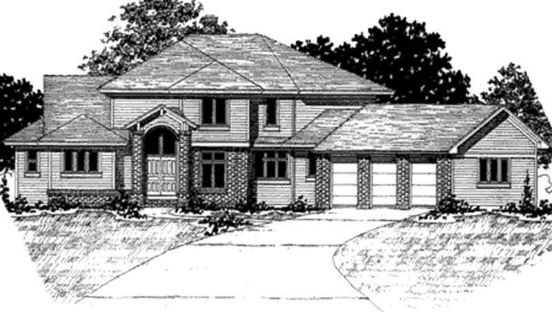 Home Plan Front Elevation of this 4-Bedroom,3173 Sq Ft Plan -146-2186